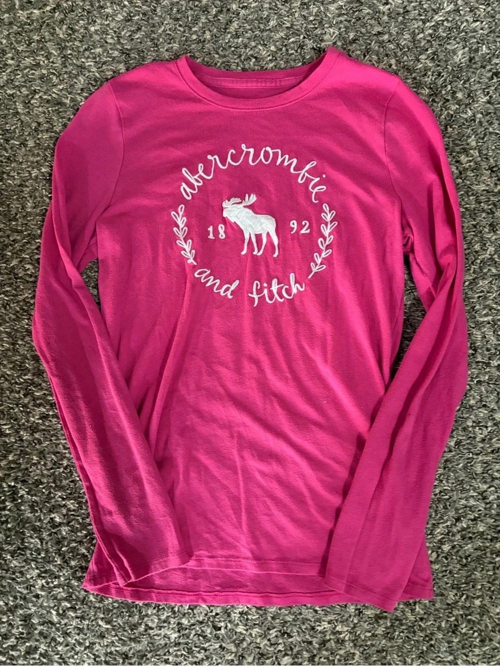 Abercrombie & Fitch Hot Pink Long-Sleeve Logo Tee